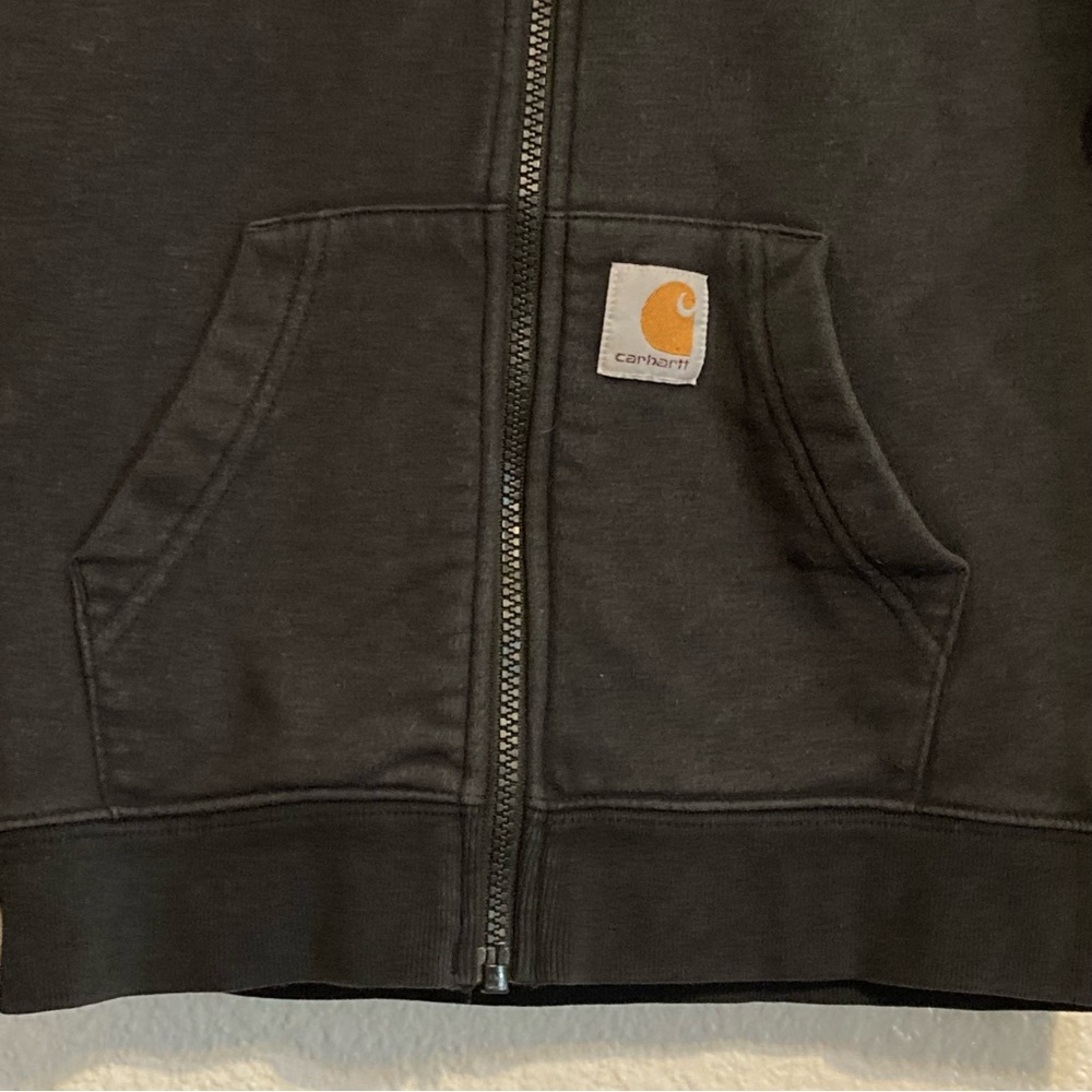 Carhartt Boys Sweatshirt Hoodie Jacket Full Zip Black 6 Kids - Picture 4 of 11
